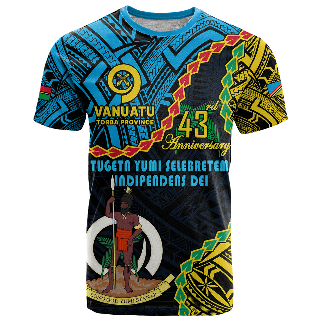 Polynesian Pride Torba Province 43rd Anniversary Vanuatu T Shirt Tugeta Yumi Selebretem Indipendens Dei LT9 Blue - Polynesian Pride