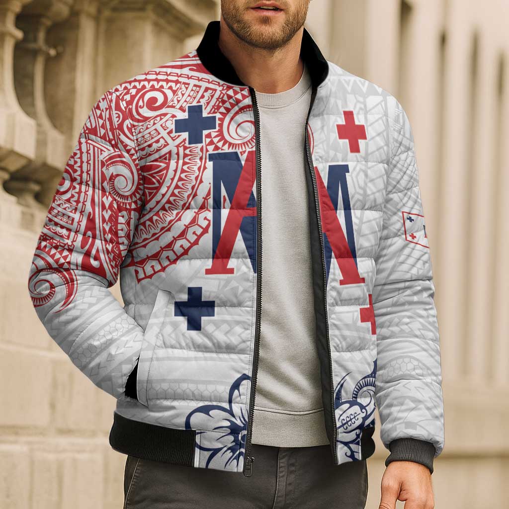 Kingdom of Uvea 1842-1860 Personalized Bomber Puffer Jacket Wallis and Futuna Polynesian Tribal Pattern - Polynesian Pride