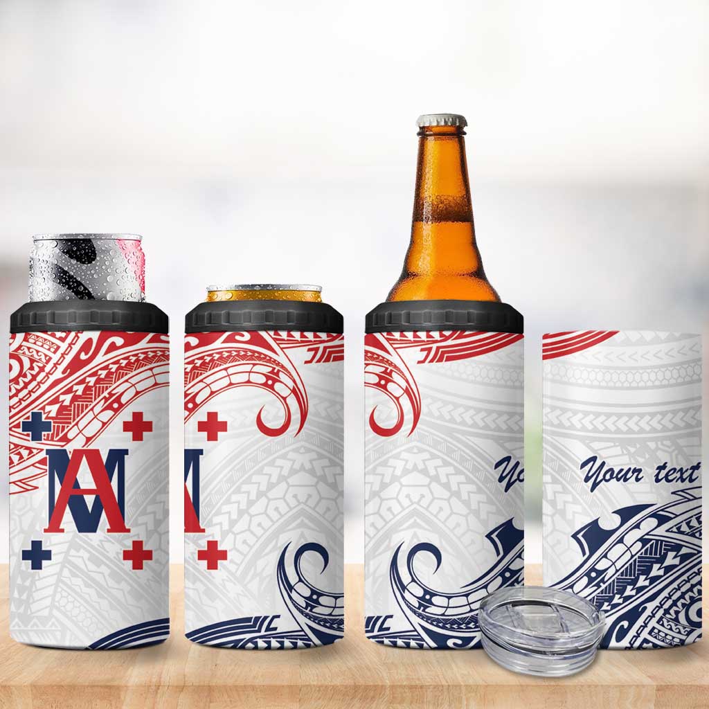 Kingdom of Uvea 1842-1860 Personalized 4 in 1 Can Cooler Tumbler Wallis and Futuna Polynesian Tribal Pattern