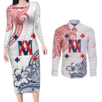 Kingdom of Uvea 1842-1860 Personalized Couples Matching Long Sleeve Bodycon Dress and Long Sleeve Button Shirt Wallis and Futuna Polynesian Tribal Pattern