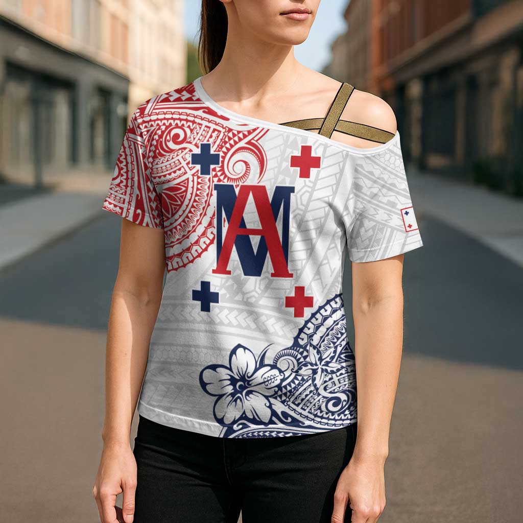 Kingdom of Uvea 1842-1860 Personalized Cross Shoulder Shirt Wallis and Futuna Polynesian Tribal Pattern - Polynesian Pride