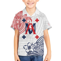 Kingdom of Uvea 1842-1860 Personalized Family Matching Off The Shoulder Long Sleeve Dress and Hawaiian Shirt Wallis and Futuna Polynesian Tribal Pattern