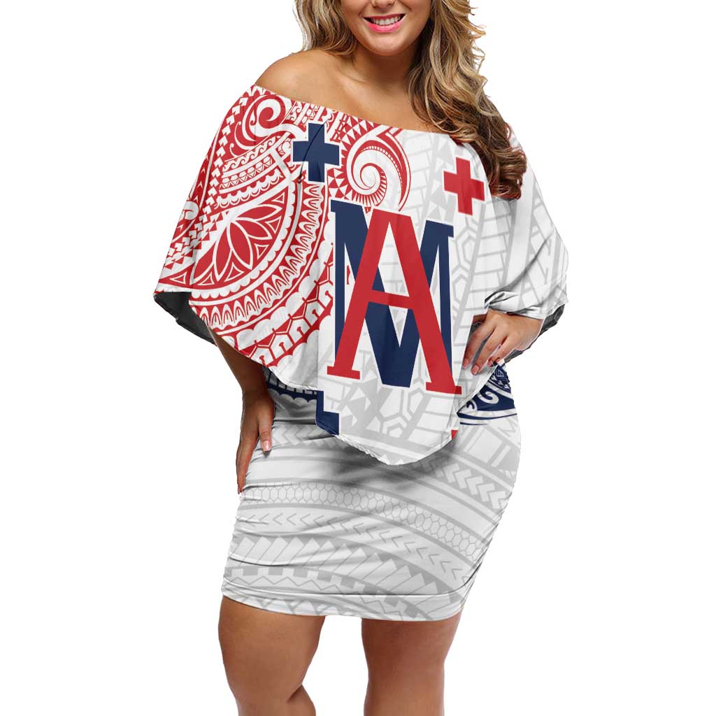 Kingdom of Uvea 1842-1860 Personalized Family Matching Off Shoulder Short Dress and Hawaiian Shirt Wallis and Futuna Polynesian Tribal Pattern