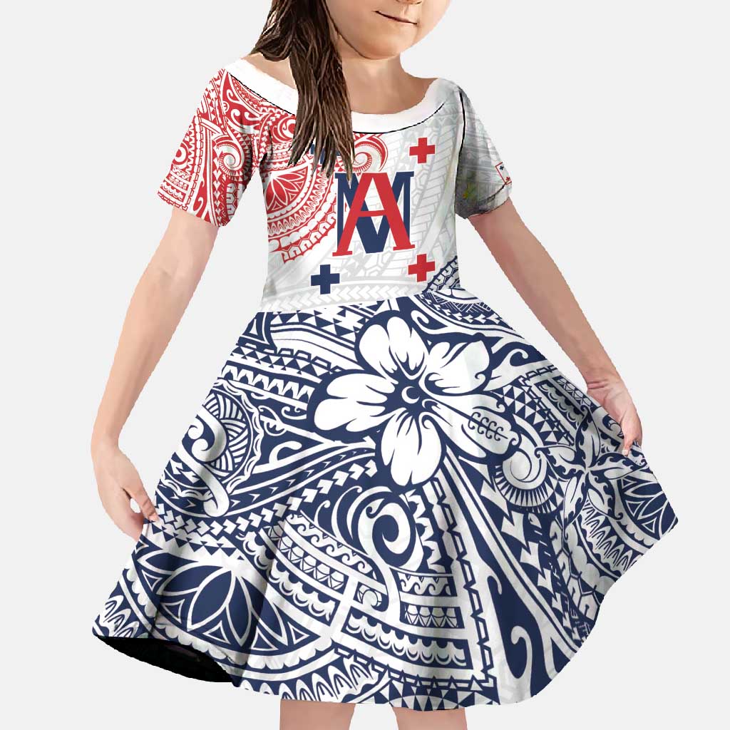 Kingdom of Uvea 1842-1860 Personalized Family Matching Short Sleeve Bodycon Dress and Hawaiian Shirt Wallis and Futuna Polynesian Tribal Pattern