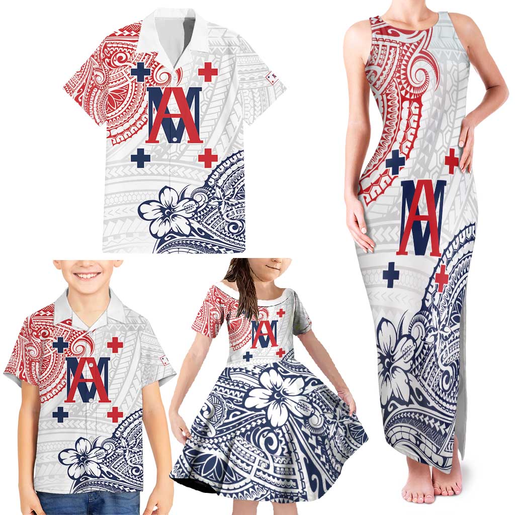 Kingdom of Uvea 1842-1860 Personalized Family Matching Tank Maxi Dress and Hawaiian Shirt Wallis and Futuna Polynesian Tribal Pattern