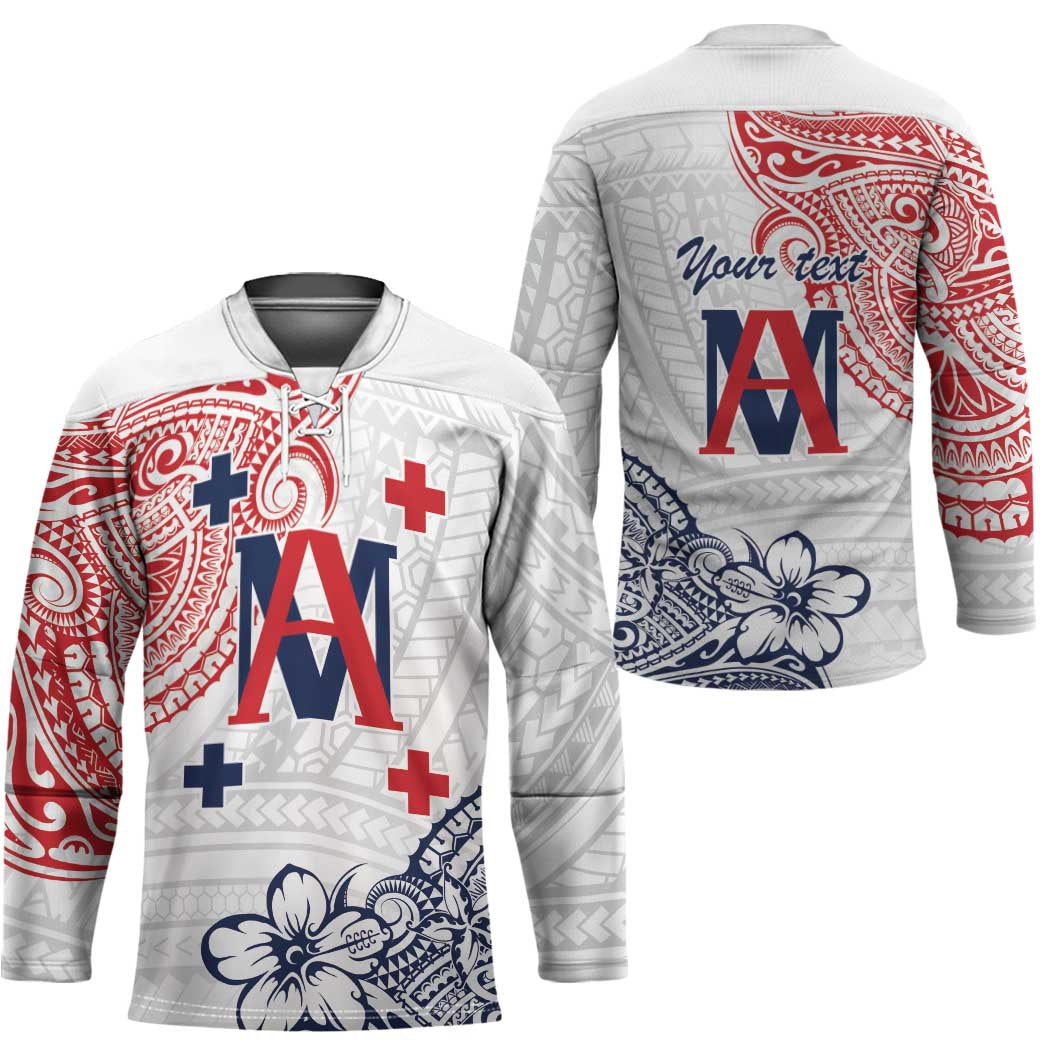 Kingdom of Uvea 1842-1860 Personalized Hockey Jersey Wallis and Futuna Polynesian Tribal Pattern - Polynesian Pride