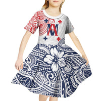 Kingdom of Uvea 1842-1860 Personalized Kid Short Sleeve Dress Wallis and Futuna Polynesian Tribal Pattern