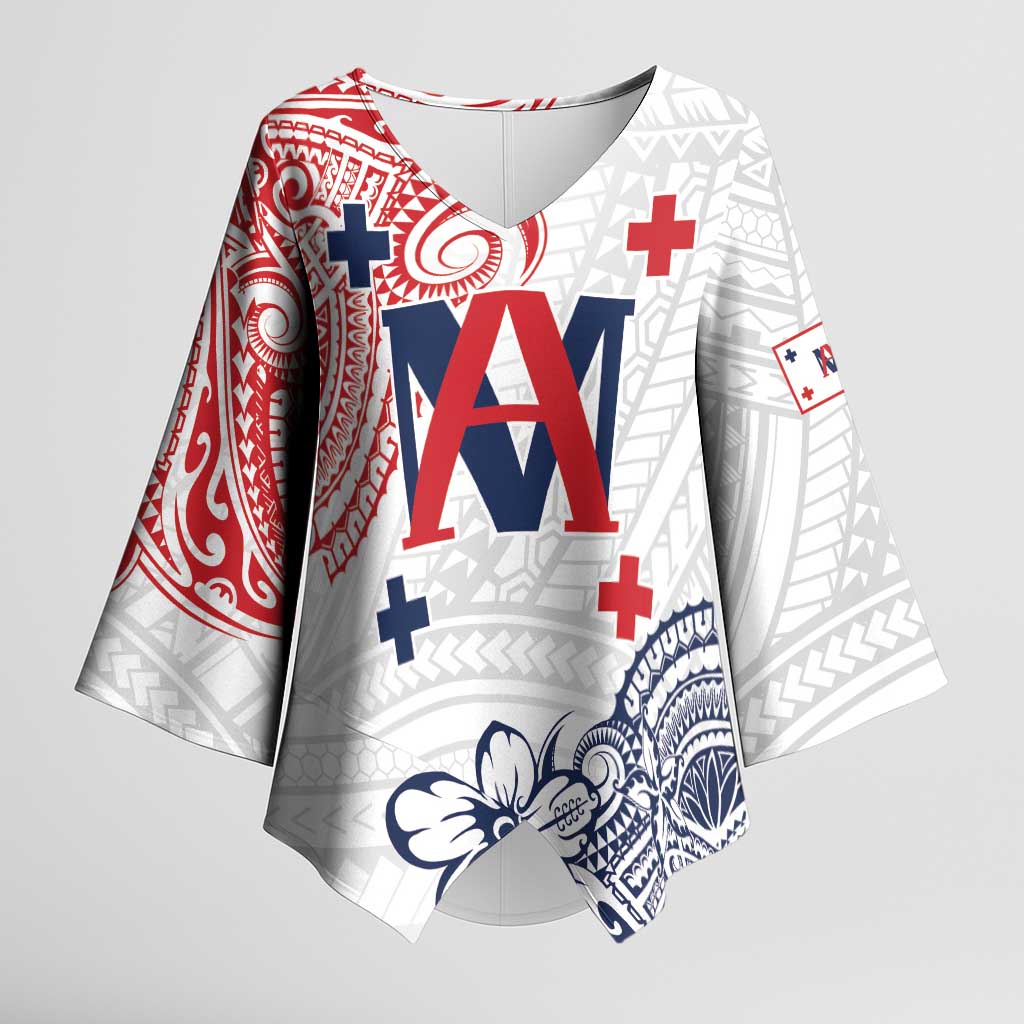 Kingdom of Uvea 1842-1860 Personalized Kimono Sleeve Blouse Wallis and Futuna Polynesian Tribal Pattern - Polynesian Pride