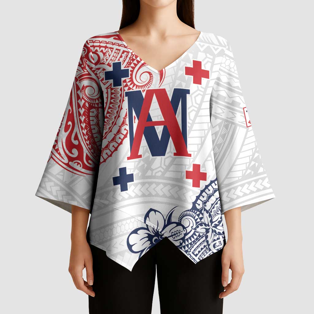 Kingdom of Uvea 1842-1860 Personalized Kimono Sleeve Blouse Wallis and Futuna Polynesian Tribal Pattern - Polynesian Pride