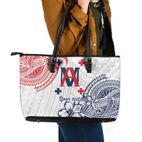 Kingdom of Uvea 1842-1860 Personalized Leather Tote Bag Wallis and Futuna Polynesian Tribal Pattern