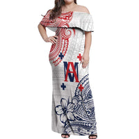 Kingdom of Uvea 1842-1860 Personalized Off Shoulder Maxi Dress Wallis and Futuna Polynesian Tribal Pattern