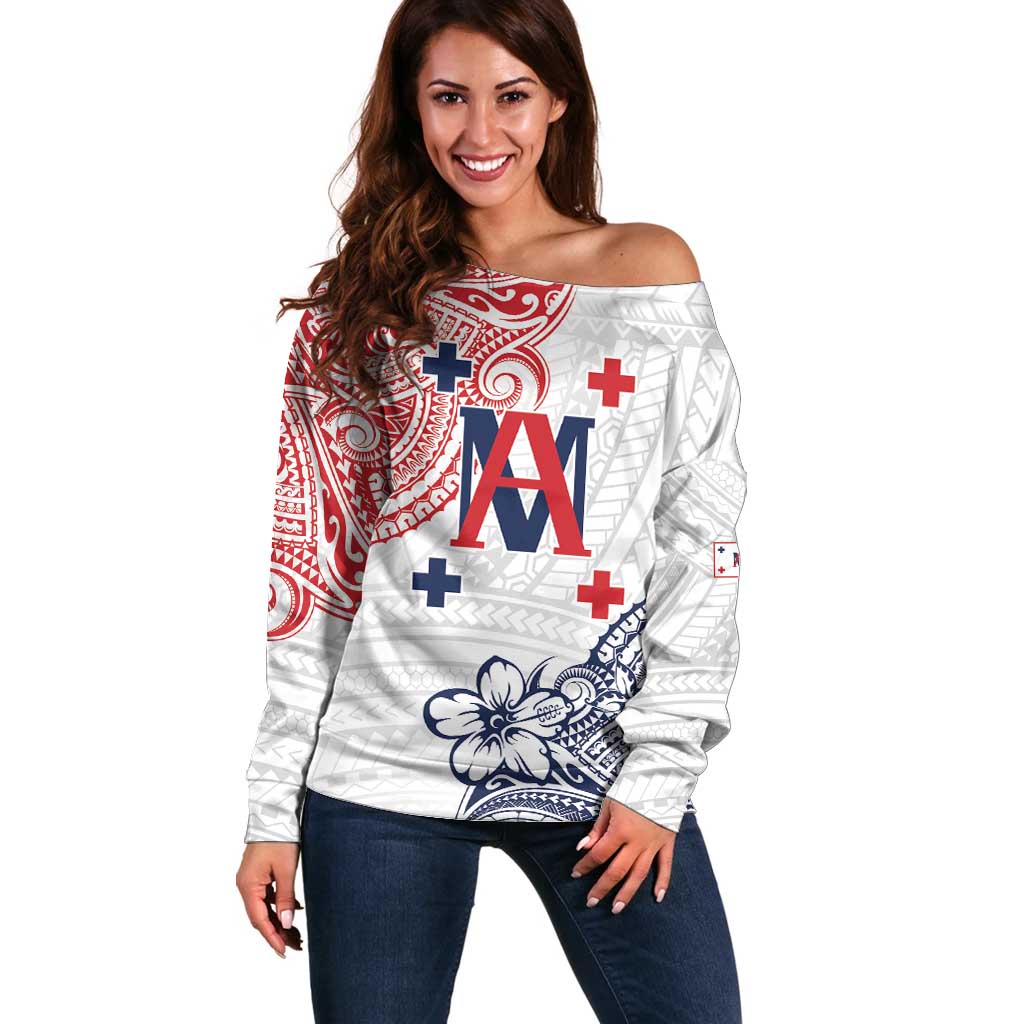 Kingdom of Uvea 1842-1860 Personalized Off Shoulder Sweater Wallis and Futuna Polynesian Tribal Pattern