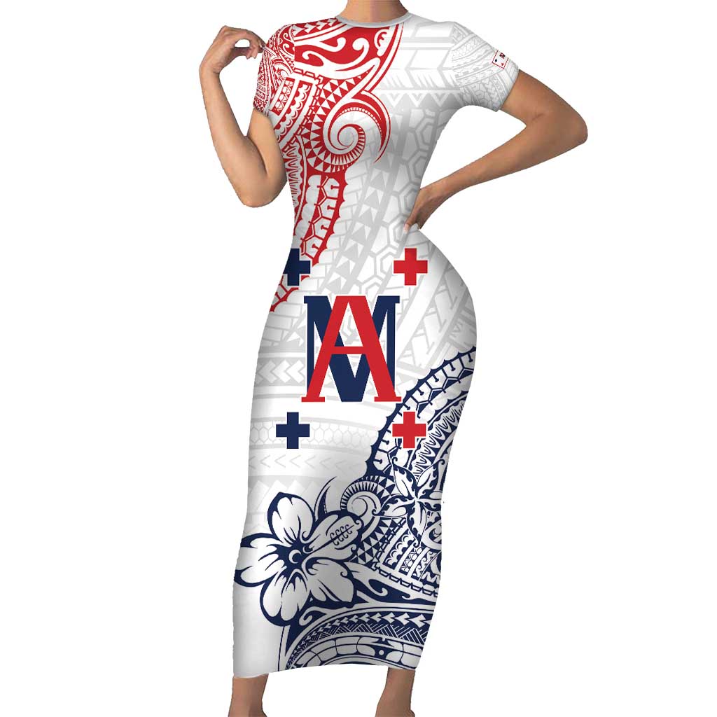 Kingdom of Uvea 1842-1860 Personalized Short Sleeve Bodycon Dress Wallis and Futuna Polynesian Tribal Pattern
