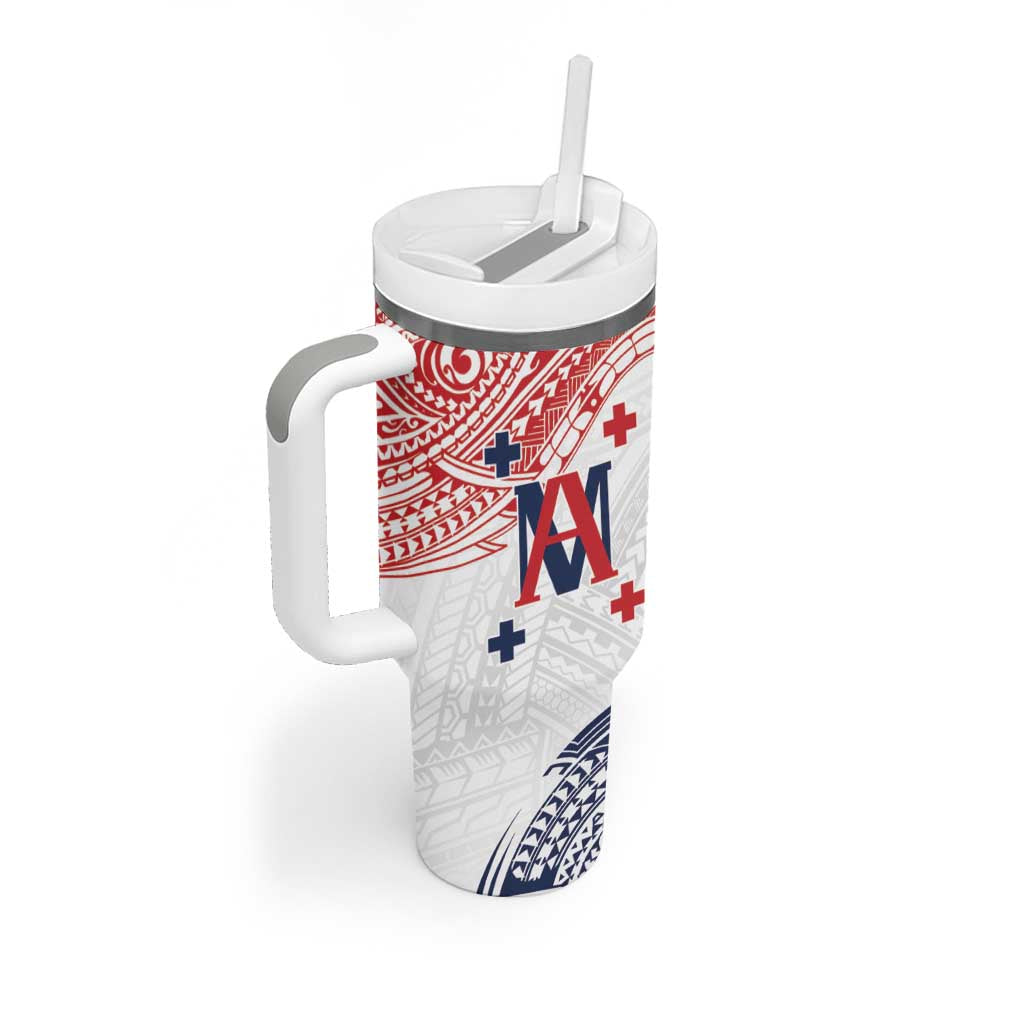 Kingdom of Uvea 1842-1860 Personalized Tumbler With Handle Wallis and Futuna Polynesian Tribal Pattern