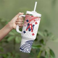 Kingdom of Uvea 1842-1860 Personalized Tumbler With Handle Wallis and Futuna Polynesian Tribal Pattern