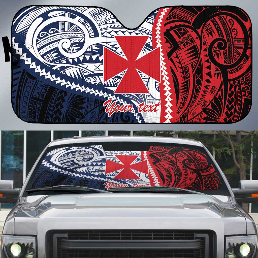 Kingdom of Uvea 1860-1886 Personalized Auto Sun Shade Wallis and Futuna Polynesian Tribal Pattern - Polynesian Pride