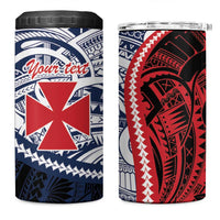Kingdom of Uvea 1860-1886 Personalized 4 in 1 Can Cooler Tumbler Wallis and Futuna Polynesian Tribal Pattern