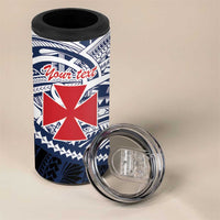 Kingdom of Uvea 1860-1886 Personalized 4 in 1 Can Cooler Tumbler Wallis and Futuna Polynesian Tribal Pattern
