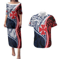 Kingdom of Uvea 1860-1886 Personalized Couples Matching Puletasi and Hawaiian Shirt Wallis and Futuna Polynesian Tribal Pattern