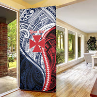 Kingdom of Uvea 1860-1886 Personalized Door Cover Wallis and Futuna Polynesian Tribal Pattern - Polynesian Pride