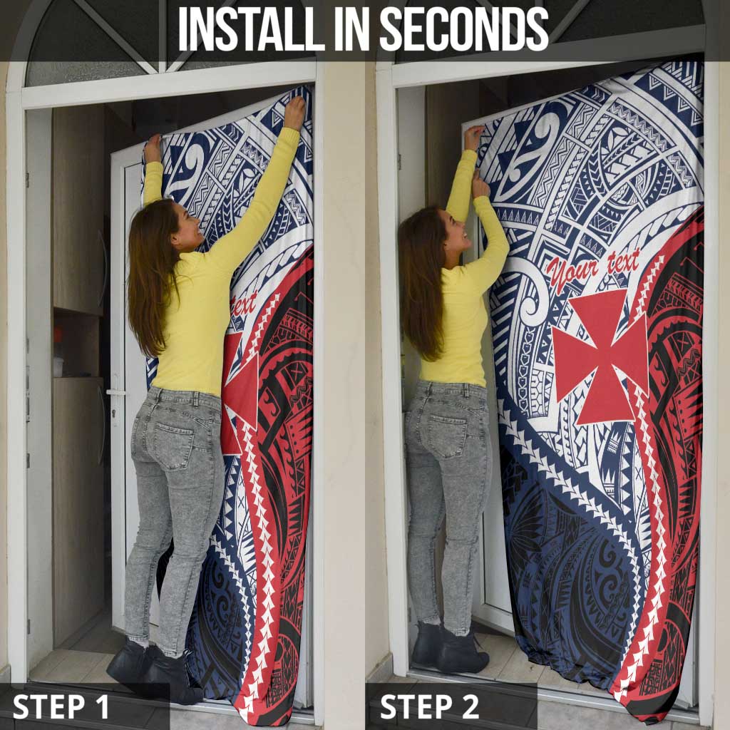 Kingdom of Uvea 1860-1886 Personalized Door Cover Wallis and Futuna Polynesian Tribal Pattern - Polynesian Pride