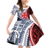 Kingdom of Uvea 1860-1886 Personalized Family Matching Off Shoulder Short Dress and Hawaiian Shirt Wallis and Futuna Polynesian Tribal Pattern