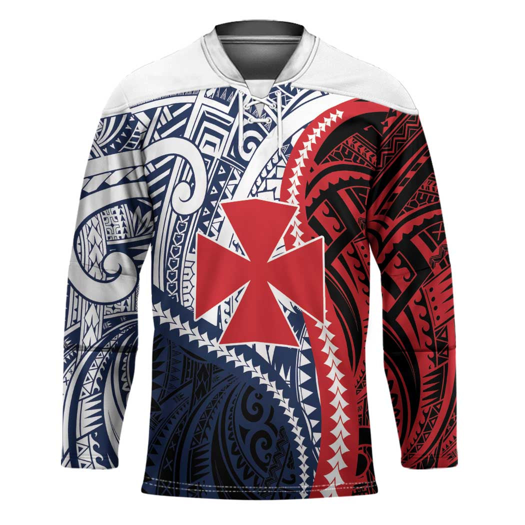 Kingdom of Uvea 1860-1886 Personalized Hockey Jersey Wallis and Futuna Polynesian Tribal Pattern - Polynesian Pride