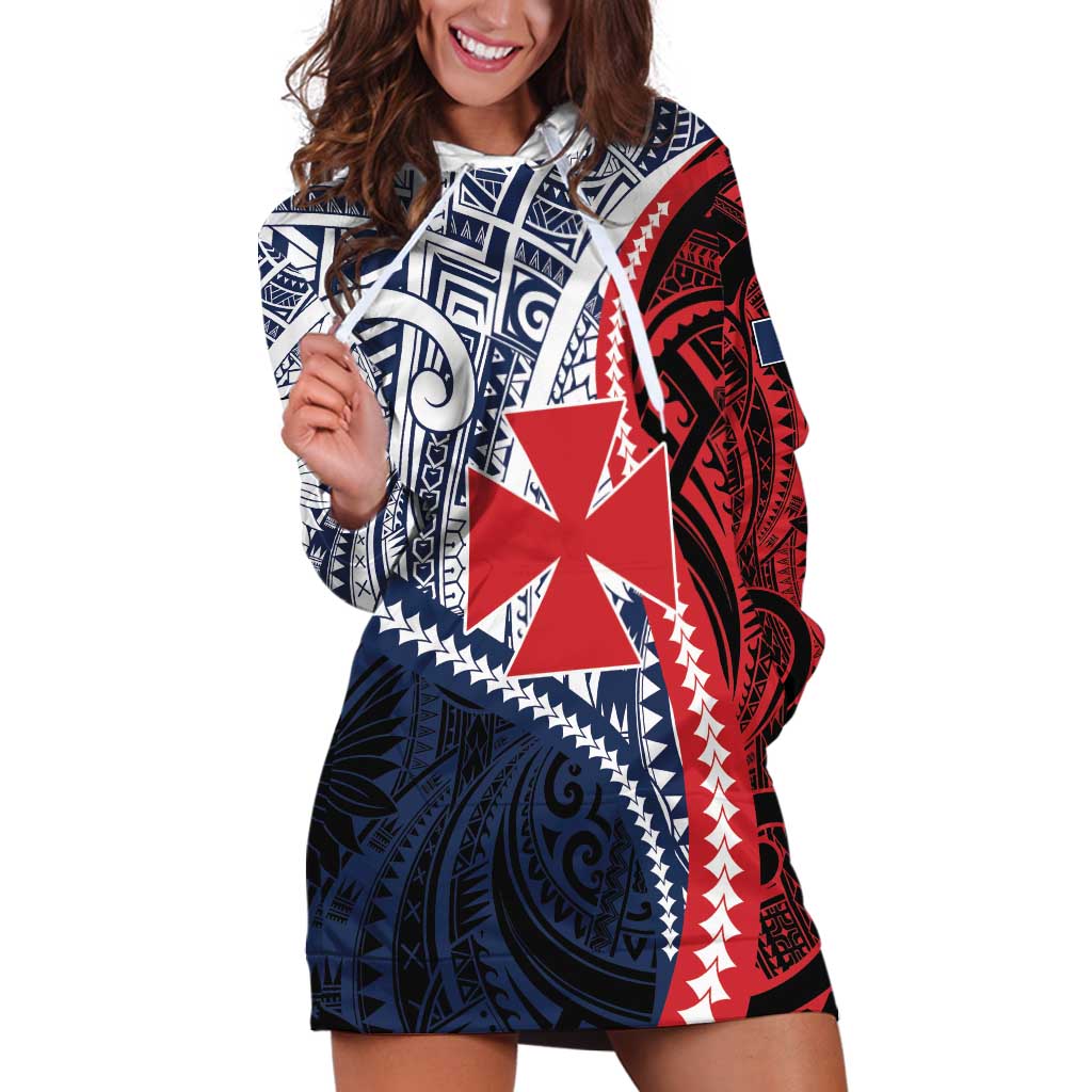 Kingdom of Uvea 1860-1886 Personalized Hoodie Dress Wallis and Futuna Polynesian Tribal Pattern