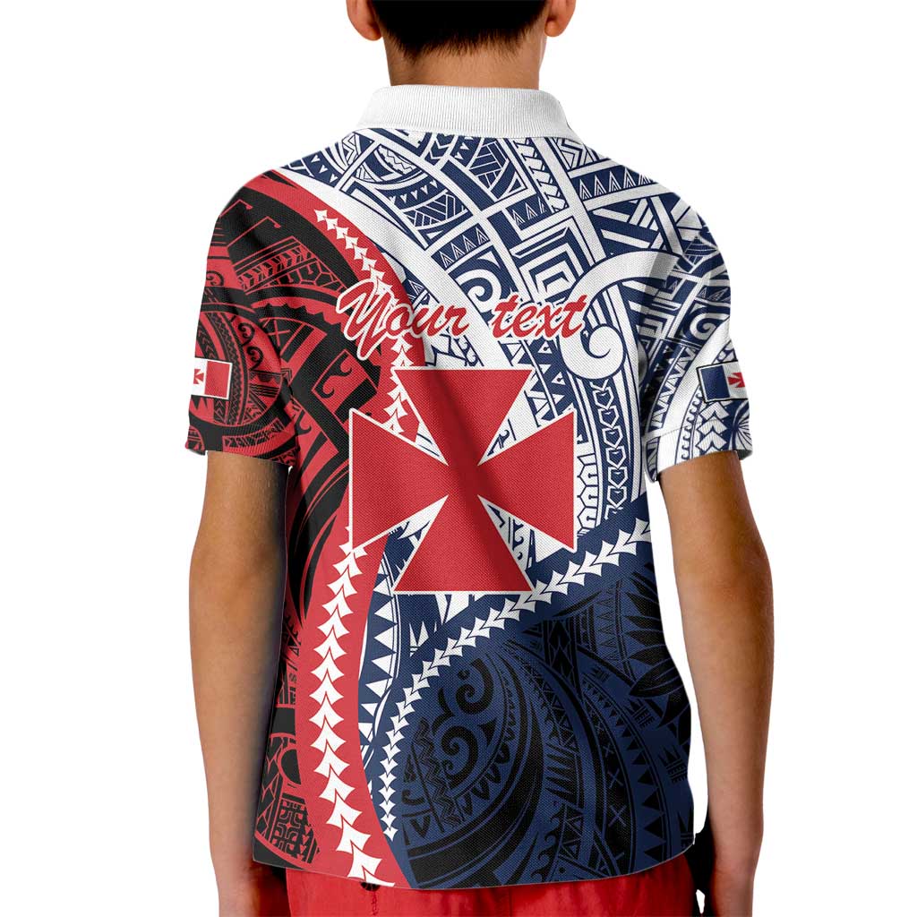 Kingdom of Uvea 1860-1886 Personalized Kid Polo Shirt Wallis and Futuna Polynesian Tribal Pattern