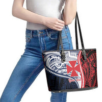 Kingdom of Uvea 1860-1886 Personalized Leather Tote Bag Wallis and Futuna Polynesian Tribal Pattern