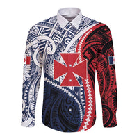 Kingdom of Uvea 1860-1886 Personalized Long Sleeve Button Shirt Wallis and Futuna Polynesian Tribal Pattern