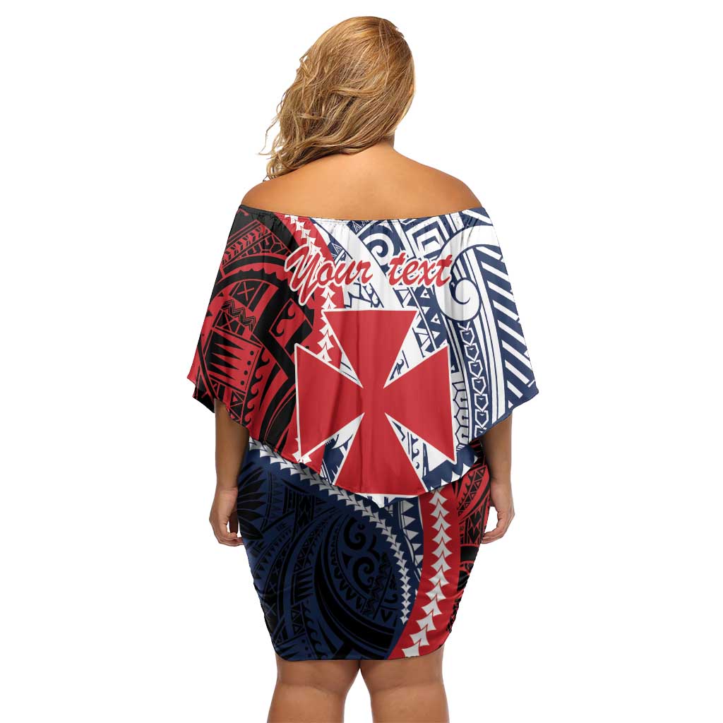 Kingdom of Uvea 1860-1886 Personalized Off Shoulder Short Dress Wallis and Futuna Polynesian Tribal Pattern