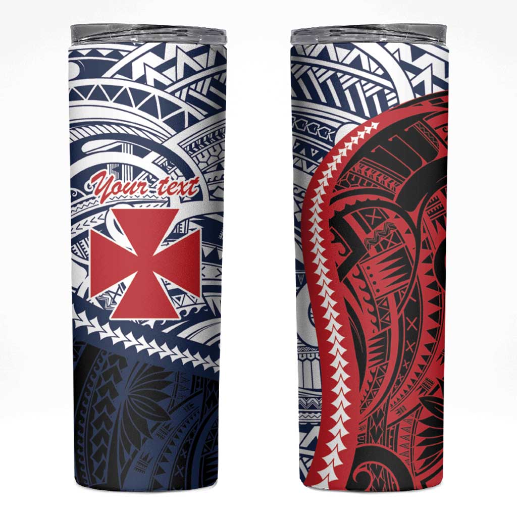 Kingdom of Uvea 1860-1886 Personalized Skinny Tumbler Wallis and Futuna Polynesian Tribal Pattern