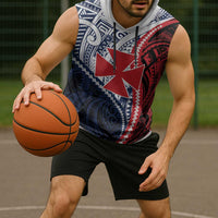 Kingdom of Uvea 1860-1886 Personalized Sleeveless Hoodie Wallis and Futuna Polynesian Tribal Pattern - Polynesian Pride