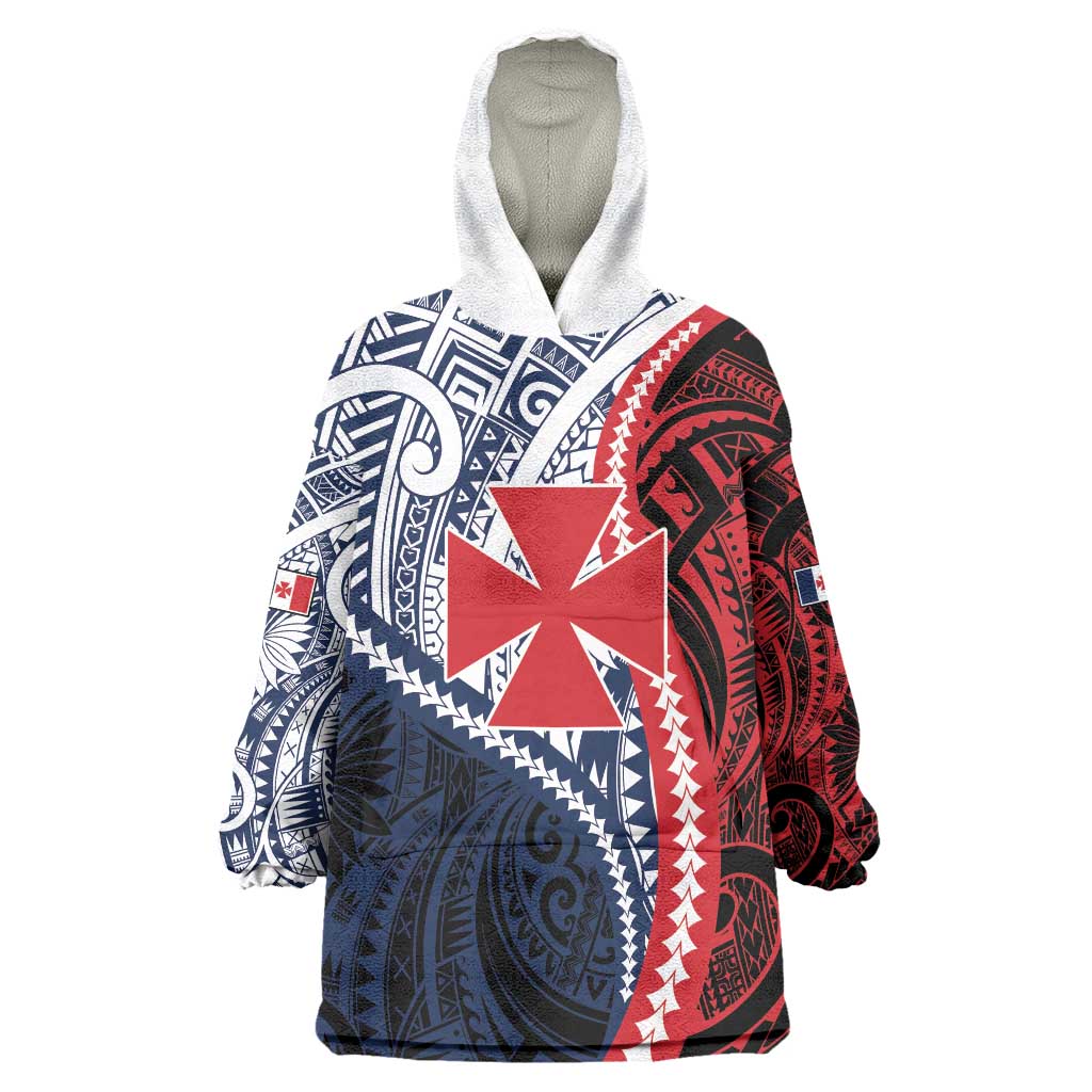 Kingdom of Uvea 1860-1886 Personalized Wearable Blanket Hoodie Wallis and Futuna Polynesian Tribal Pattern