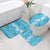 Hawaiian Lei Day Bathroom Set Blue Hibiscus Flowers Lei Art - Polynesian Pride