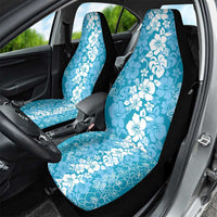Hawaiian Lei Day Car Seat Cover Blue Hibiscus Flowers Lei Art