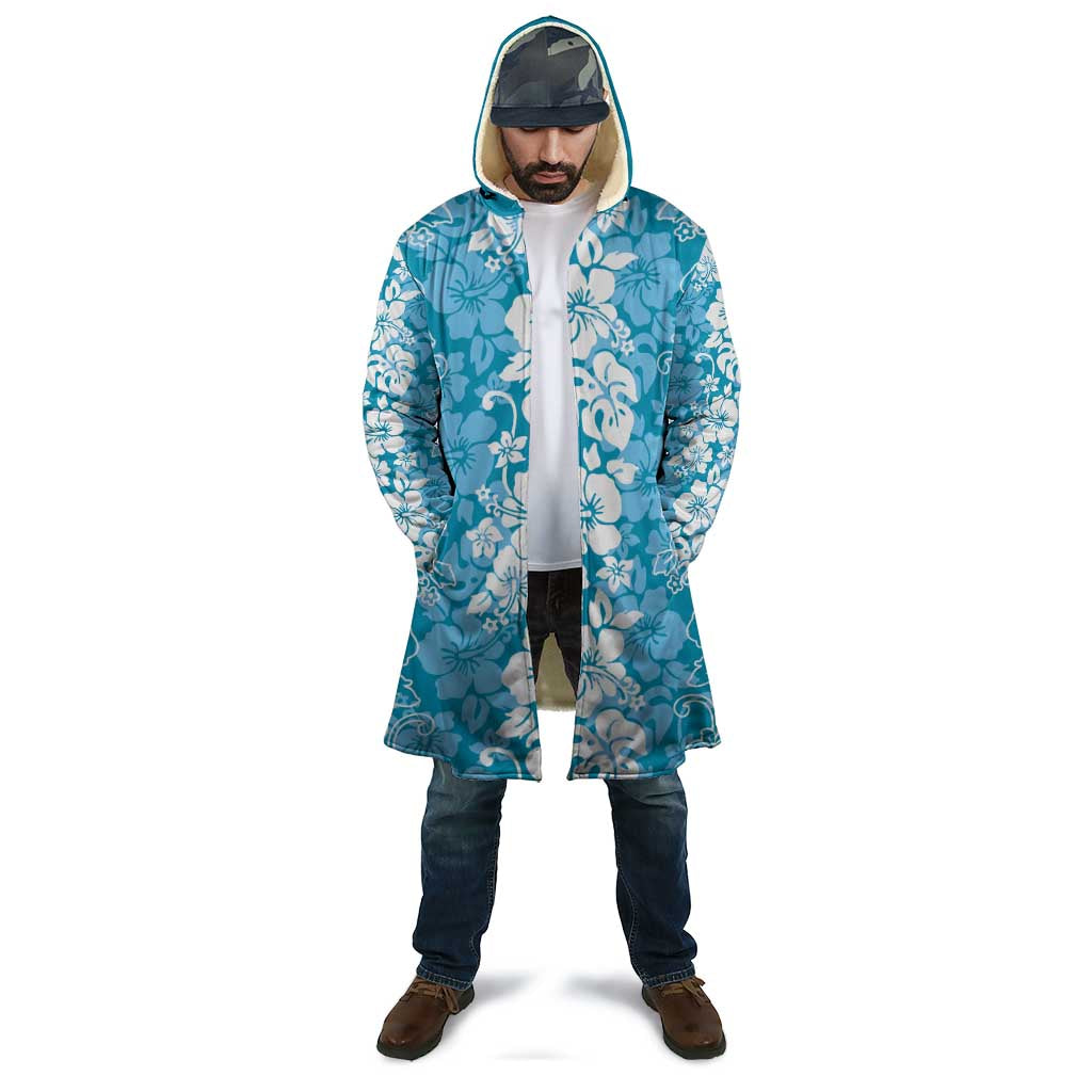 Hawaiian Lei Day Cloak Blue Hibiscus Flowers Lei Art - Polynesian Pride