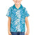 Hawaiian Lei Day Family Matching Long Sleeve Bodycon Dress and Hawaiian Shirt Blue Hibiscus Flowers Lei Art