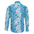 Hawaiian Lei Day Family Matching Mermaid Dress and Hawaiian Shirt Blue Hibiscus Flowers Lei Art