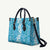 Hawaiian Lei Day Leather Bag Blue Hibiscus Flowers Lei Art - Polynesian Pride