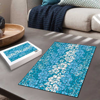 Hawaiian Lei Day Puzzle Blue Hibiscus Flowers Lei Art - Polynesian Pride