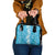 Hawaiian Lei Day Shoulder Handbag Blue Hibiscus Flowers Lei Art