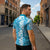 Hawaiian Lei Day Zipper Polo Shirt Blue Hibiscus Flowers Lei Art - Polynesian Pride