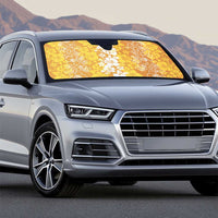 Hawaiian Lei Day Auto Sun Shade Gold Hibiscus Flowers Lei Art - Polynesian Pride