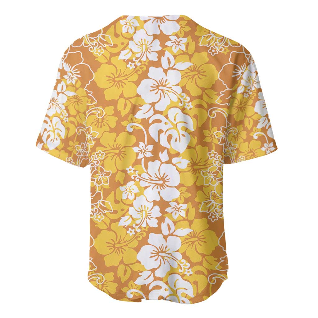 Hawaiian Lei Day Baseball Jersey Gold Hibiscus Flowers Lei Art