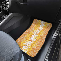 Hawaiian Lei Day Car Mats Gold Hibiscus Flowers Lei Art