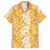 Hawaiian Lei Day Family Matching Long Sleeve Bodycon Dress and Hawaiian Shirt Gold Hibiscus Flowers Lei Art