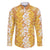 Hawaiian Lei Day Family Matching Long Sleeve Bodycon Dress and Hawaiian Shirt Gold Hibiscus Flowers Lei Art