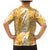 Hawaiian Lei Day Family Matching Mermaid Dress and Hawaiian Shirt Gold Hibiscus Flowers Lei Art